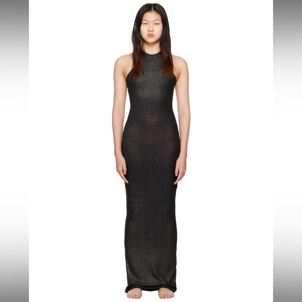 SKIMS Black Soft Lounge Shimmer Maxi Dress XS